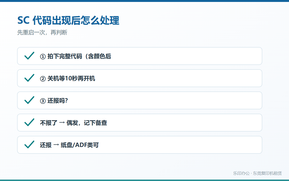 理光复印机报 SC 代码，第一步该做什么
